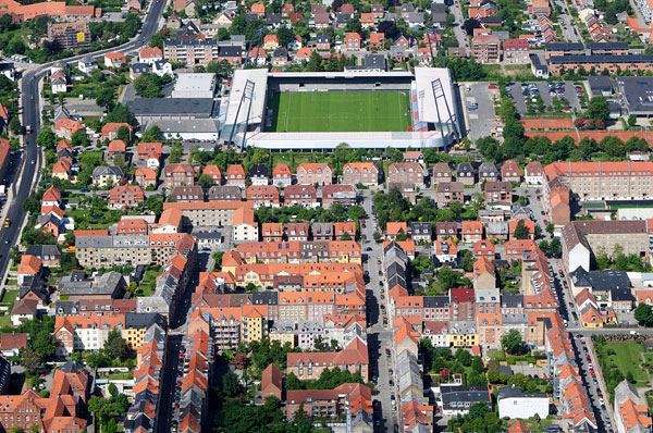 Aalborg Stadion. Copyright Steen Lee Christensen/ Aalborg Luftfoto.