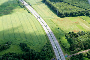 Motorvej E45. Copyright Steen Lee Christensen/ Aalborg Luftfoto.