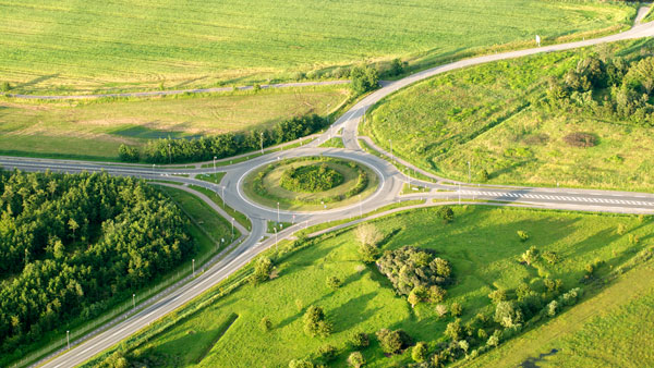 Rundkørsel Thistedvej, Nørresundby. Copyright Steen Lee Christensen/ Aalborg Luftfoto.