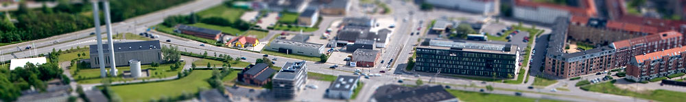 Vestlige del af Aalborg med bl.a. Skats domicil i Aalborg. Copyright Steen Lee Christensen/ Aalborg Luftfoto.